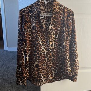 Express Leopard Print portofino Blouse
